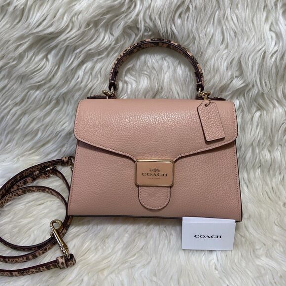 Coach Pepper Satchel In Shell Pink With Gold Hardware - Picture 1 of 16